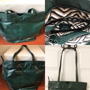 Latico Leather East West Tote - dark green